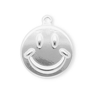 Ciondoli in acciaio inossidabile smiley argento
