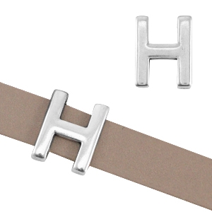 Passante di metallo DQ &Oslash;10,3x2,3 mm a forma di lettera H argento antico (privo di nichel)