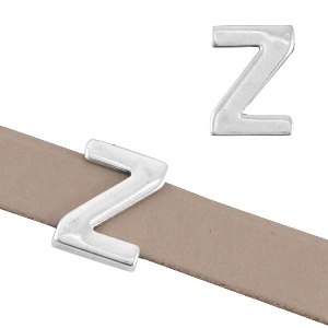 Passante di metallo DQ &Oslash;10,3x2,3 mm a forma di lettera Z argento antico (privo di nichel)