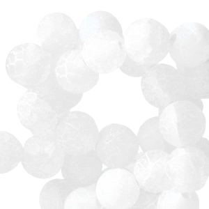Perline in pietra naturale Calcedonio e Agata 8mm bianco opale