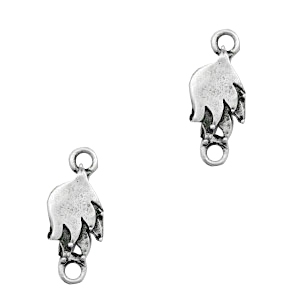 Ciondoli di metallo TQ distanziatore piume argento antico