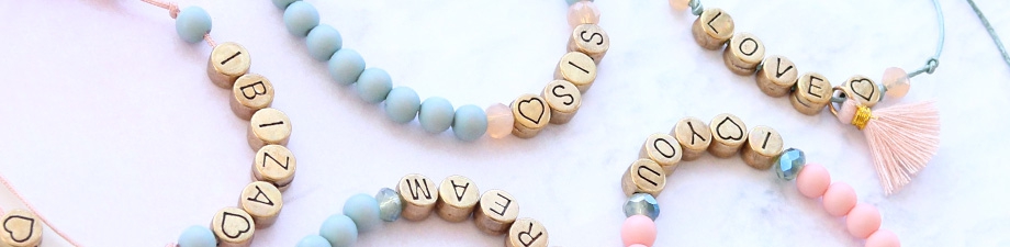 Perline alfabeto di metallo DQ bronzo antico