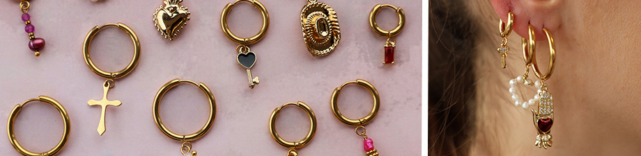 Nuovi orecchini a cerchio in acciaio inox con anellino Nuovi orecchini a cerchio in acciaio inox con anellino