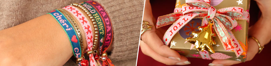 Campanellini metallici e nastro BY31&reg; con testo